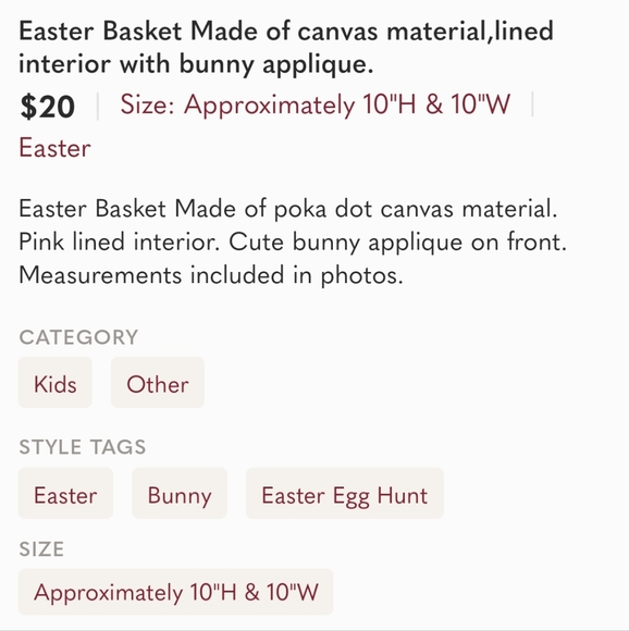 Polka Dot Easter Basket with Bunny Applique - Picture 9 of 9